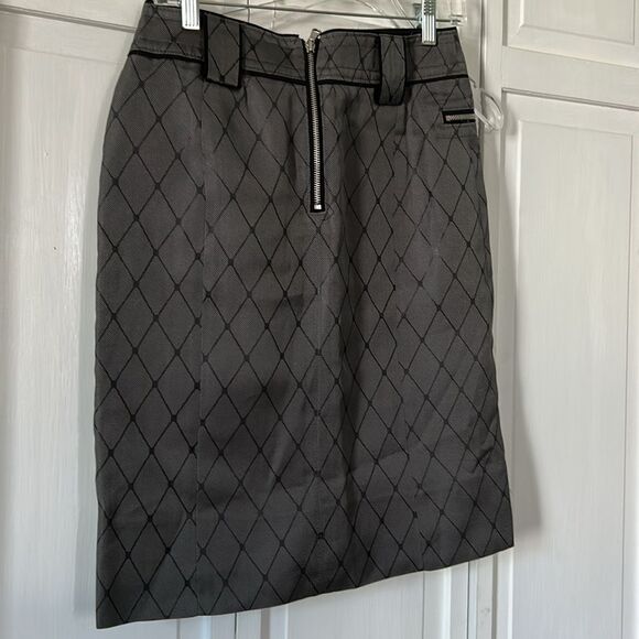 NWT Marc By Marc Jacobs Gray Pencil Skirt Silk Knee-Length Work Party Size 4 - Picture 7 of 9